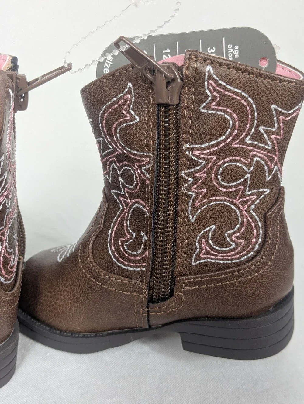 Baby Girls Pink/Brown Western Boots NWT